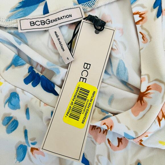 BcbGeneration Spring Floral short Sleeve Dress Size S Small NWT Multicolor - Picture 5 of 9